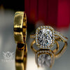 4.4ct Elongated Cushion Cut Diamond Gold Engagement Ring - 02US99